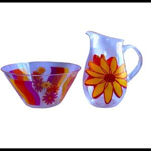 Outdoor Party Serveware Acrylic Bowl and Pitcher
